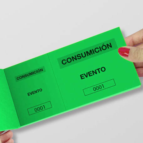 Tickets de consumición papel azul