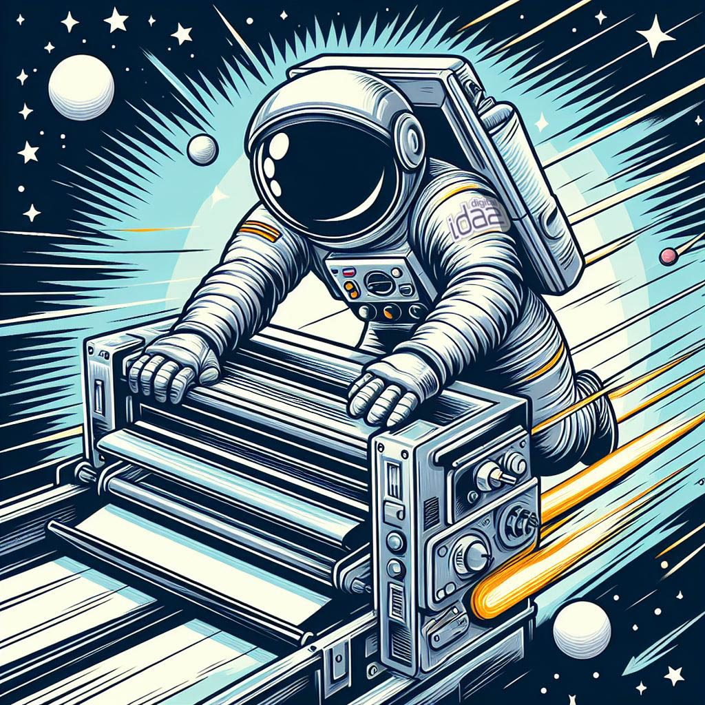 astronauta viajando rapido